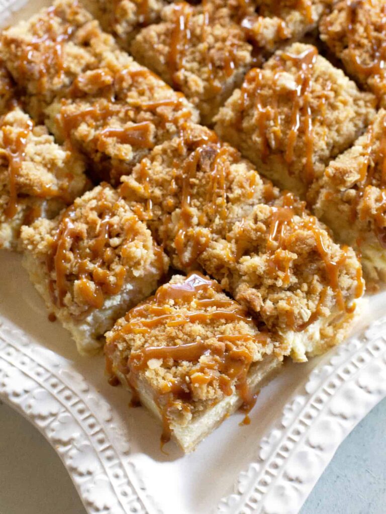 caramel apple cheesecake bars