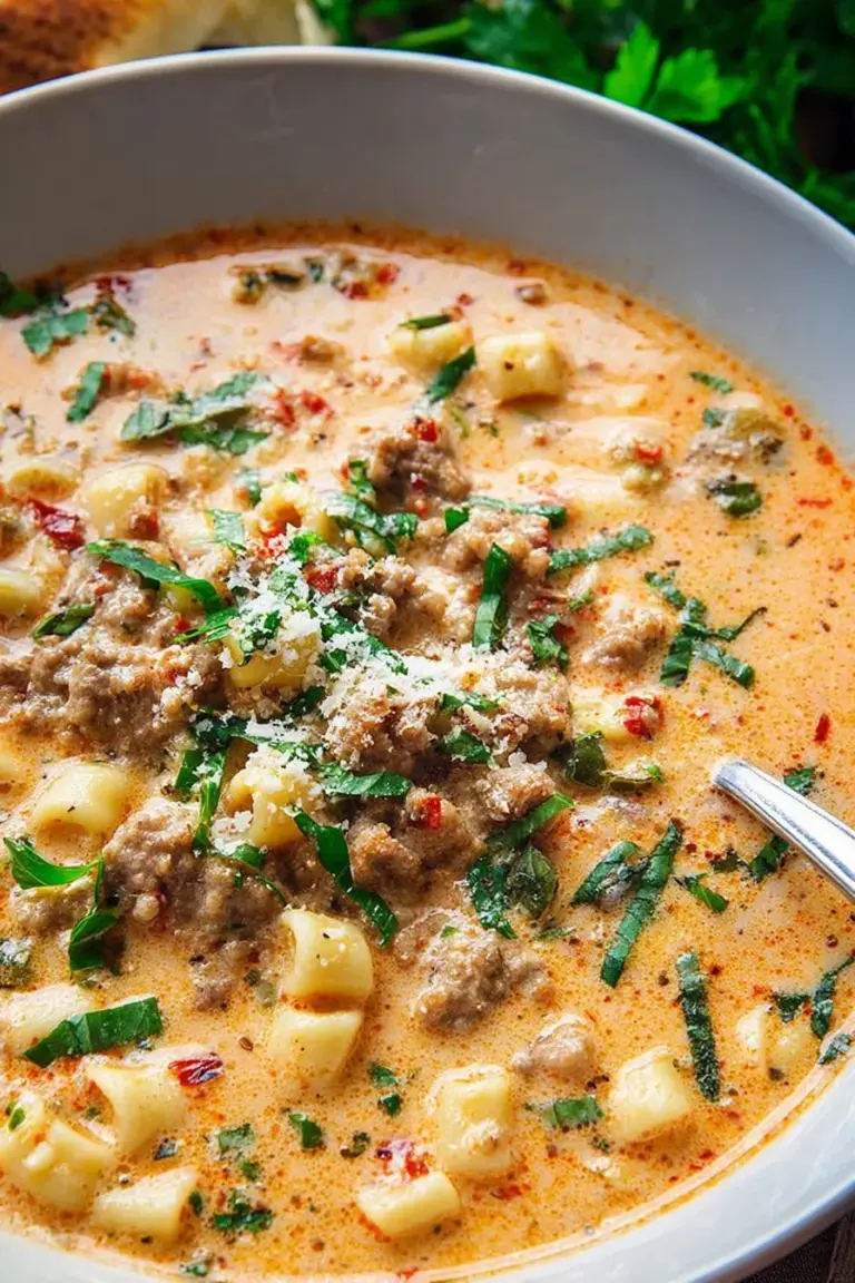 Creamy Parmesan Italian Sausage Soup